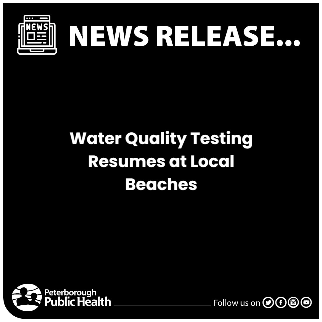 News release: water quality testing resumes at local beaches.
